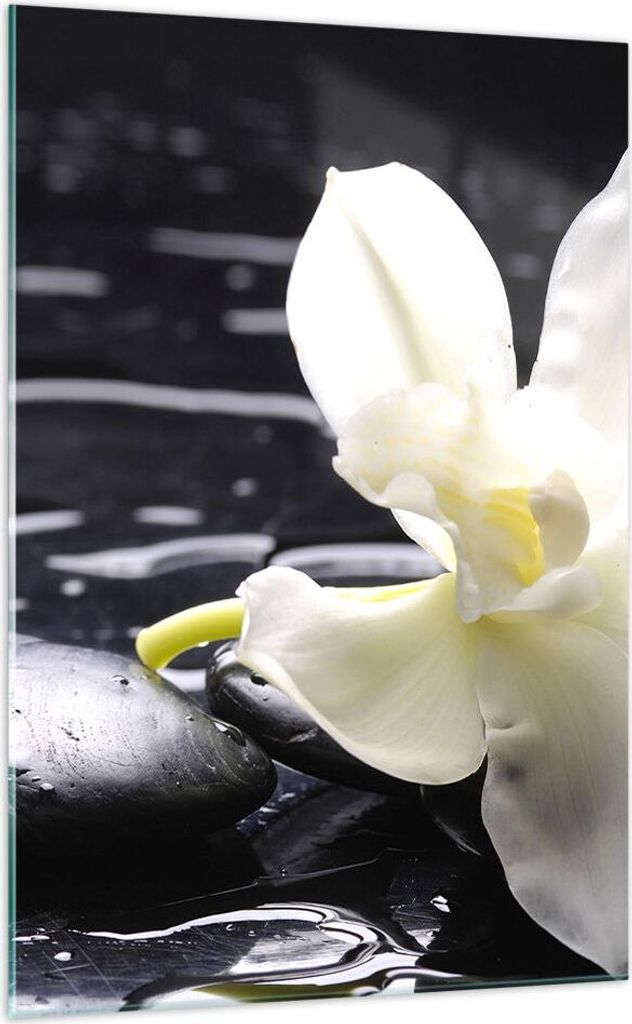 Bilder auf glas - Einteilig - Spa Orchidee Steine Wasser - 70x100cm - Glasbilder - Wandbilder - Bilder - Wanddekoration aus Glas - Glas Bilder - Wa...