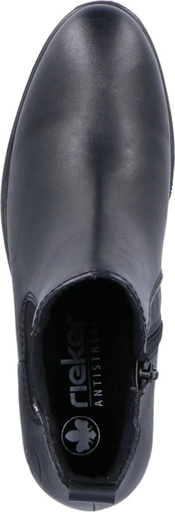 Rieker Damen Stiefelette klassischer Chelsea Boot mit Blockabsatz 73971, Größe:37 EU, Farbe:Schwarz