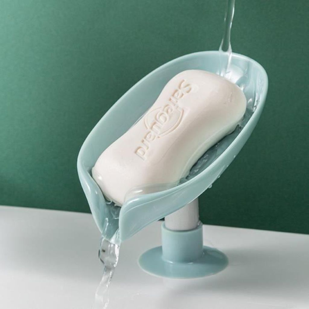 Blattförmige Seifenschale, Duschablage, Seifenbox fürs Badezimmer, vertikaler Saugnapf, Wäscheablage