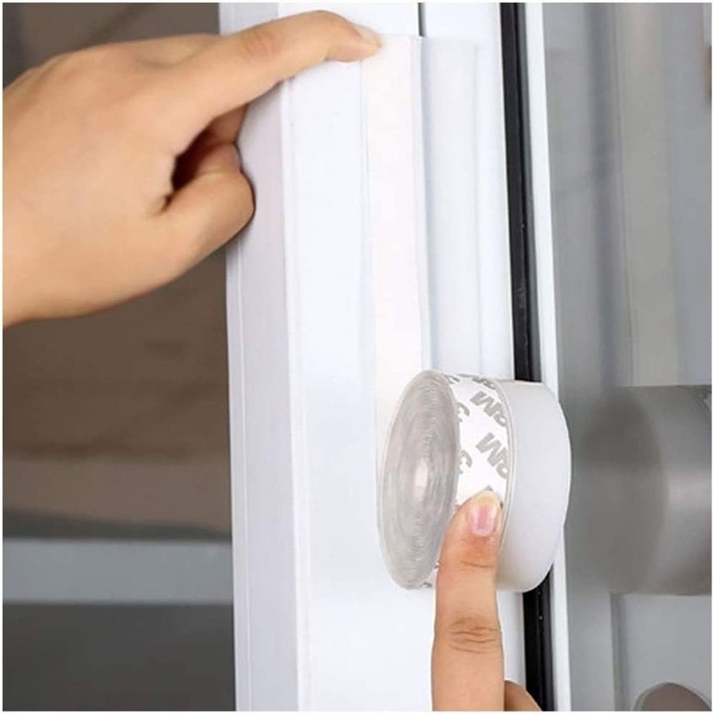 Dichtungsband Tür & Fenster selbstklebend aus Silikon, transparent, 5 m, H0125