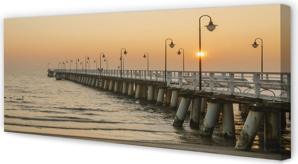 Leinwandbild 125x50 Wandkunst Danzig Seepier