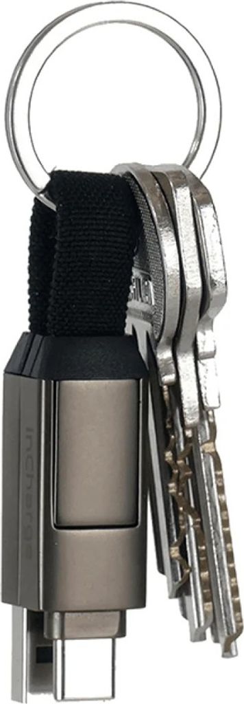 inCharge 6 Kurzes Ladekabel für u.a. iPhone Lightning Kabel usb c - 6 in one all you need - Kabel für iPhone, Samsung, Huawei - Dark Grey