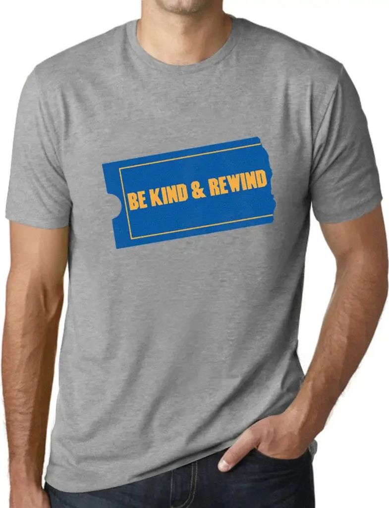 Herren Grafik T-Shirt Sei nett und spule zurück – Be Kind And Rewind – Öko-Verantwortlich Vintage Jahrgang Kurzarm Lustige Druck Geburtstag G...