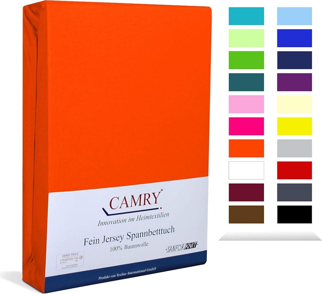 Carmy Spannbettlaken Jersey 180x200 - 200x200 cm Orange Produktbild 