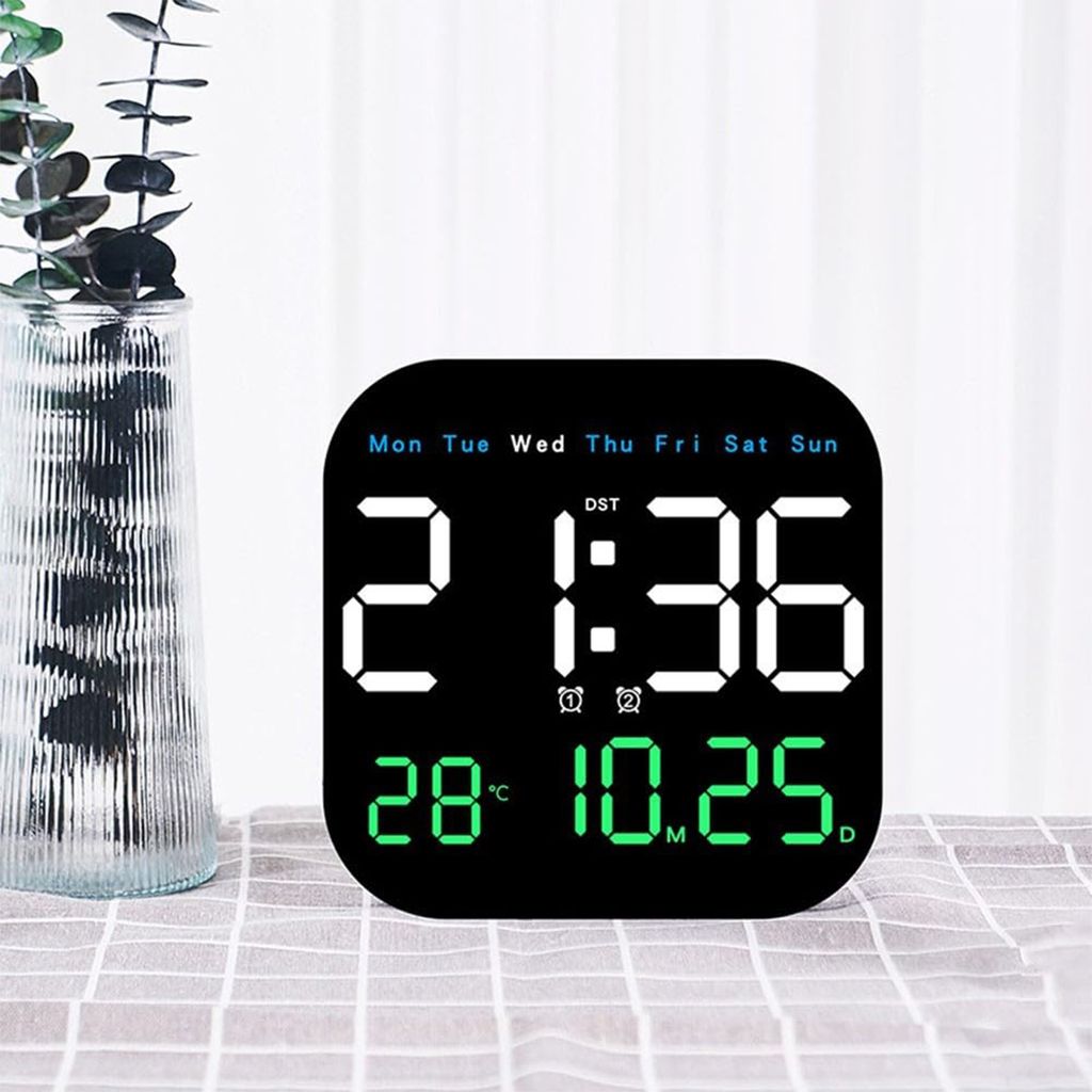 Multifunktionale LED-Wanduhr, Fernbedienung, Timing, Produktbild 5