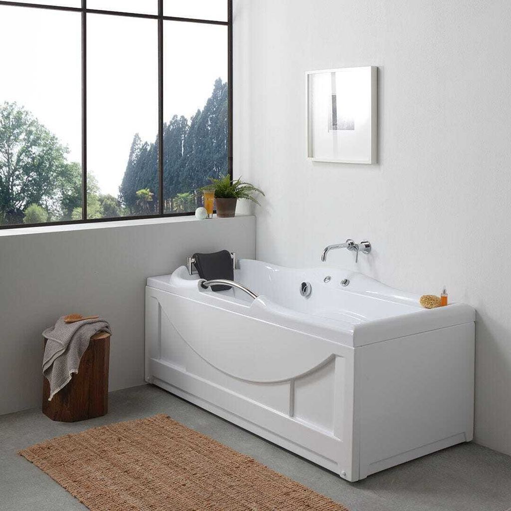Whirlpool-Badewanne aus weißem Sanitäracryl, rechteckig | Diletta