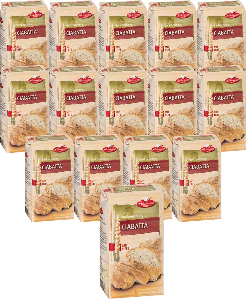 BIELMEIER Brotbackmischung Ciabatta 15 Stück á 500 g Küchenmeister