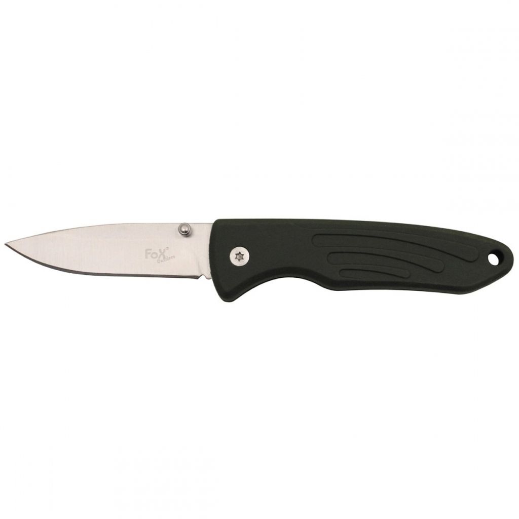 Fox Outdoor Klappmesser, Einhand, oliv,TPR Griff Produktbild 