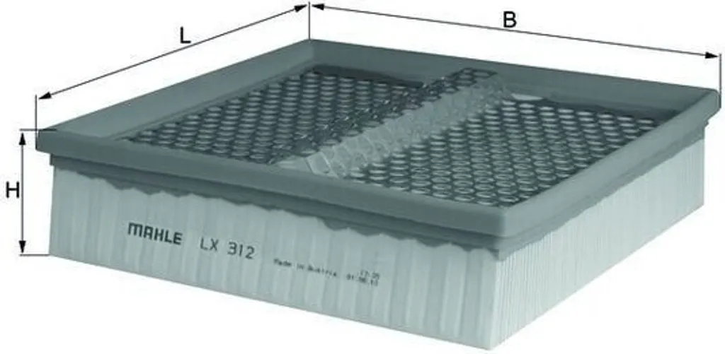 Filtre à air haute performance Mahle LX 312 avec média filtrant gaufré