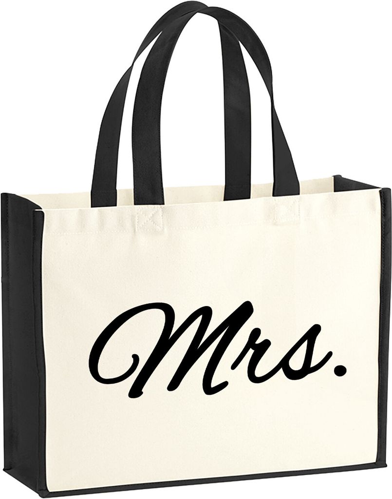 Huuraa Jutetasche Mrs. Schriftzug 21 Liter Black Jute und Produktbild 