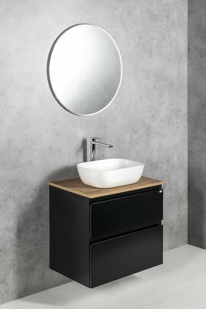 ALTAIR Armoire basse 67x60x45cm noir mat : meuble de rangement compact