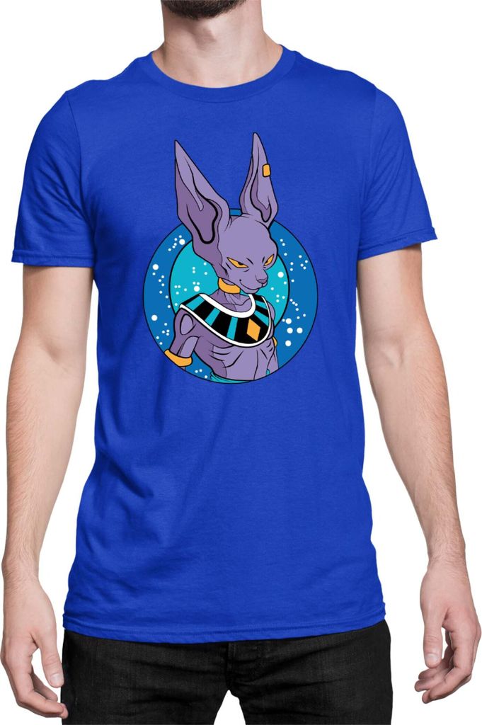 Herren T-Shirt Dragon Anime Manga Ball Z Beerus 01, Man 3XL / Blau