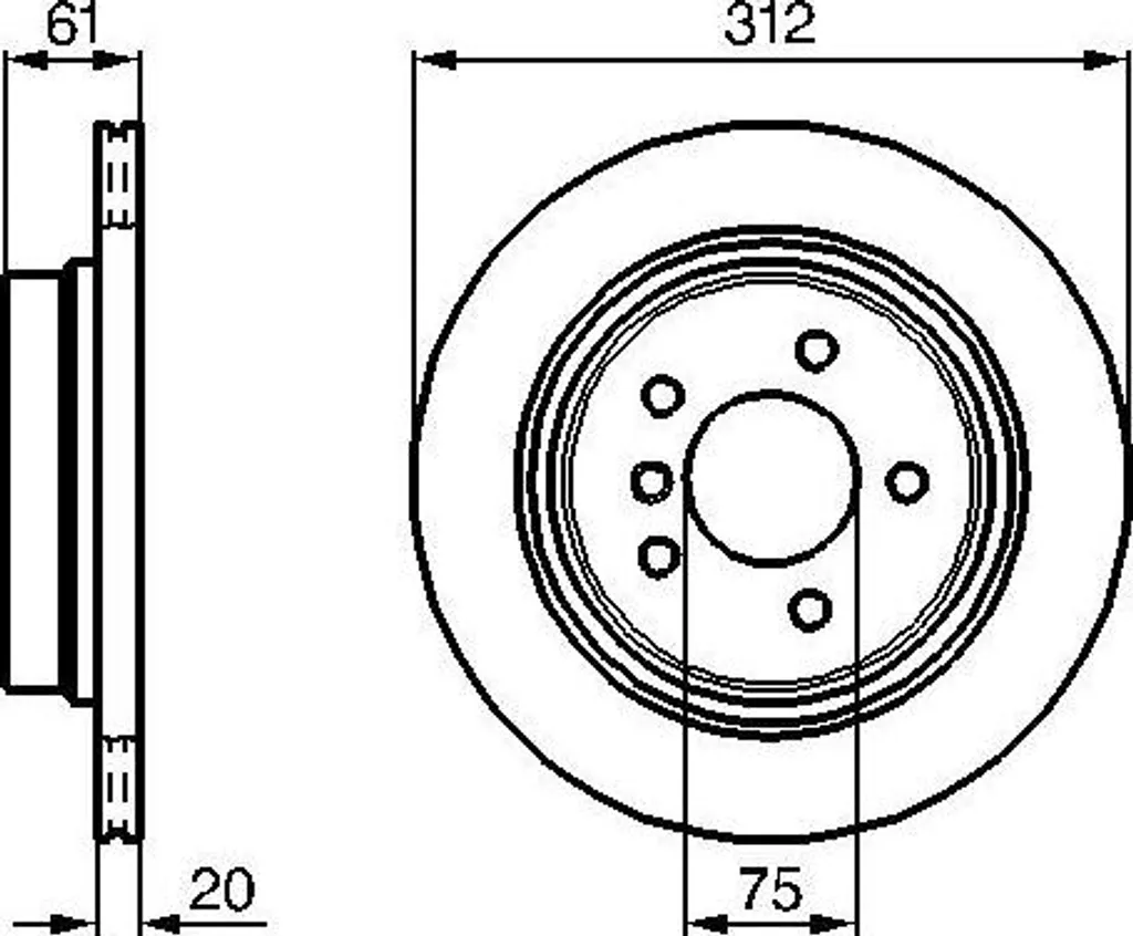 Disque de frein BOSCH 0986478768 pour BMW Z3 E36 et Série 3 OE 34212227178