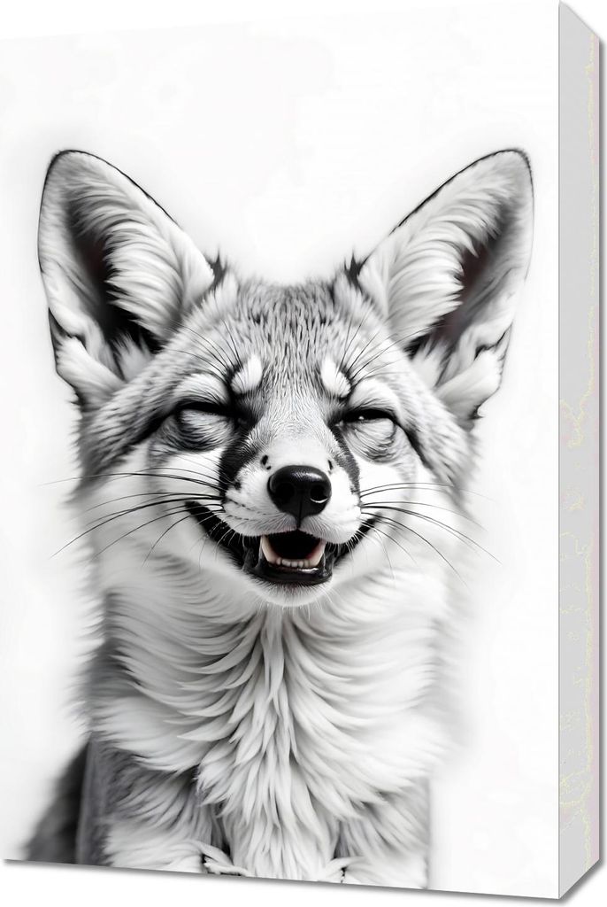 Bild 40x60cm Vintage Künstlerisch | Fuchs | Tierporträt Pop Art