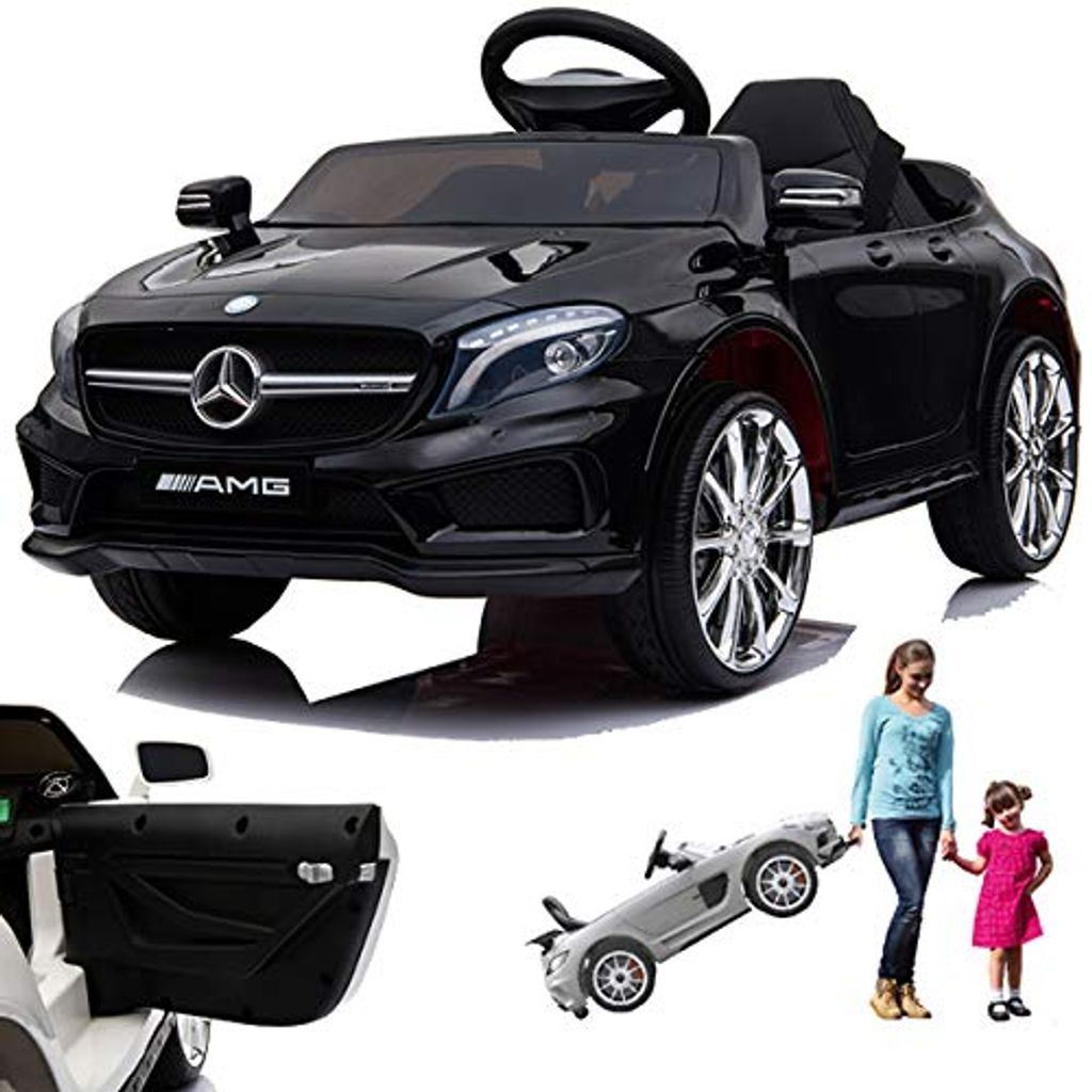 Mercedes GLA45 AMG Kinderauto Kinderfahrzeug Kinder Elektroauto mit Tür Schwarz 