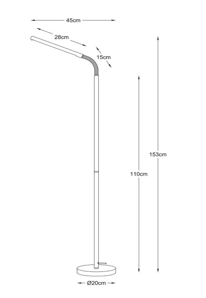 Lampadaire de Lecture LED GILLY Blanc avec Bras Orientable Flexible