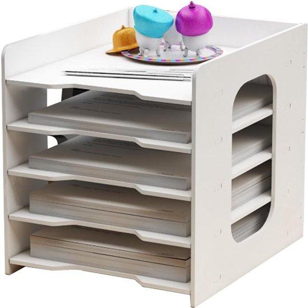 Büro-Organizer mit 5 Schubladen für A4-Papier, Dokumente, Zeitschriften, Büroartikel, Schule und Heim Büro (5-Ebenen Aufbewahrung)