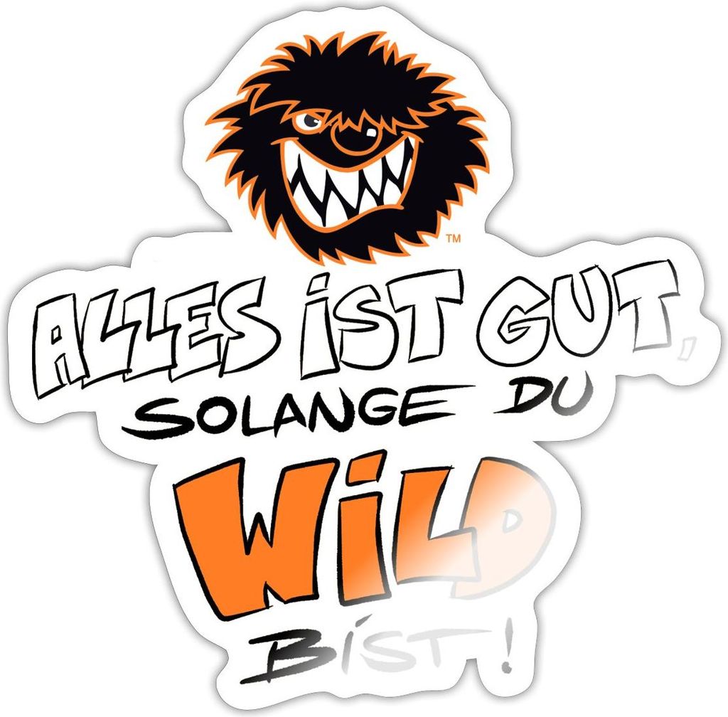 Spreadshirt Die Wilden Kerle Wild Spruch mit Logo Sticker Aufkleber, 10 x 10 cm, Weiß glänzend