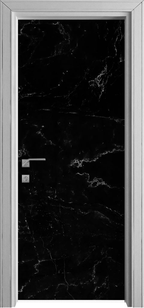 Tür Selbstklebende 80x210 cm Türfolie Türtapete Klebefolie - schwarz Marmor