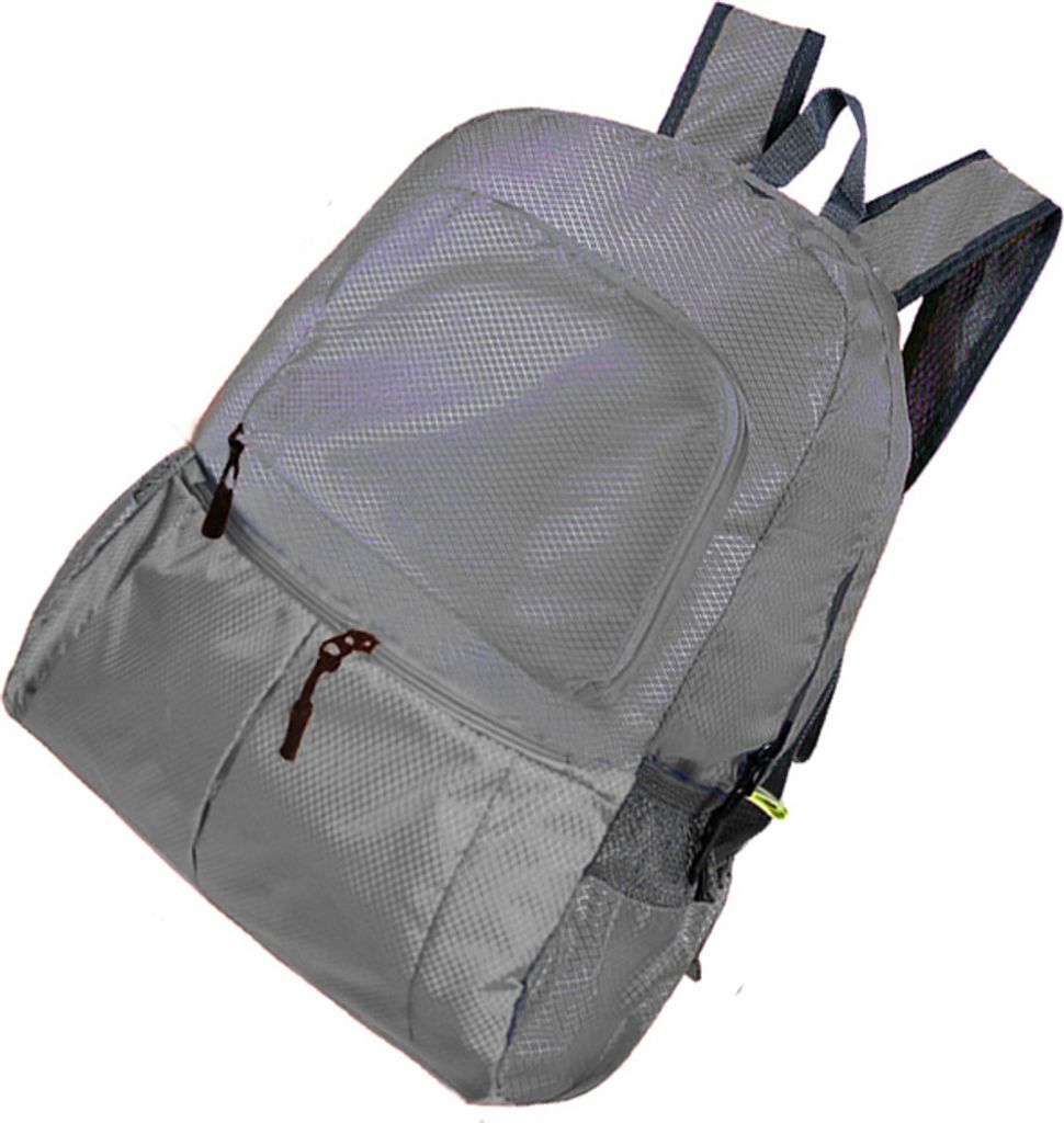 INF Leichter, faltbarer Rucksack, wasserabweisender Tagesrucksack zum Wandern Grau S