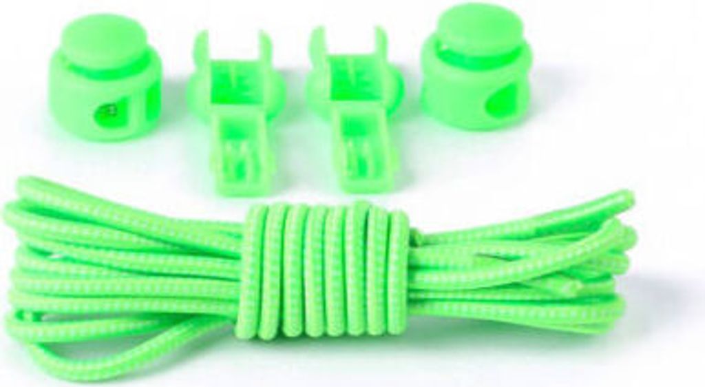 Elastische Schnürsenkel mit Schnellverschluss Schnellschnürsystem Schuhe Rund, Grün