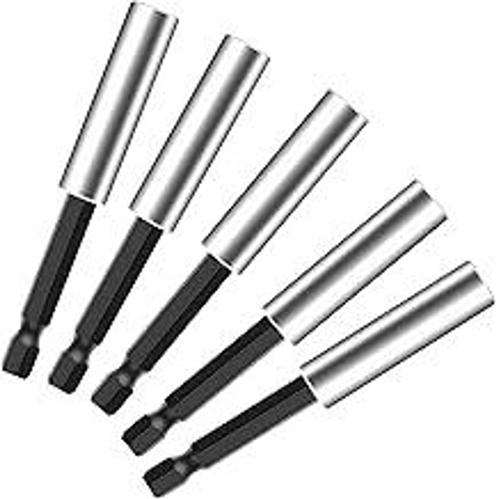 Bithalter, 5 Stück Sechskantschaft Bithalter Magnetisch, Schnellwechsel Bit Verlängerung 1/4, Bit Halter Set 60mm aus Edelstahl Starke, Für Bohr...