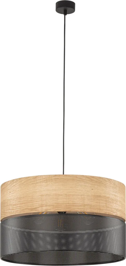 Lustre suspension bois noir design scandinave pour salon et cuisine