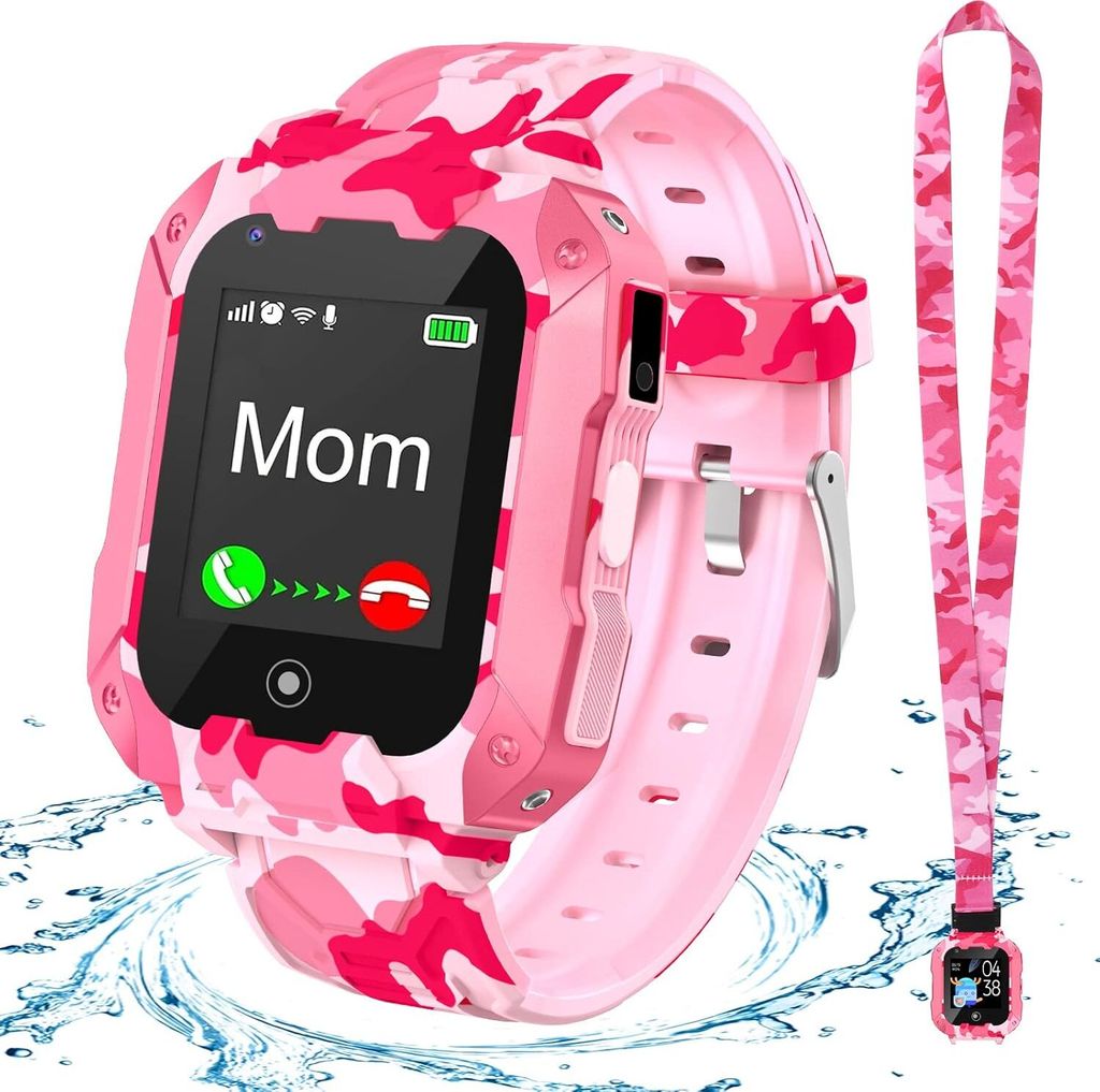 4G Smartwatch Kinder mit GPS und Telefon, Kinder mit SOS, Wecker, Musik-Player, Kamera, Spiele, Kids Smart Watch für 3-14 Jahre Jungen Mädchen