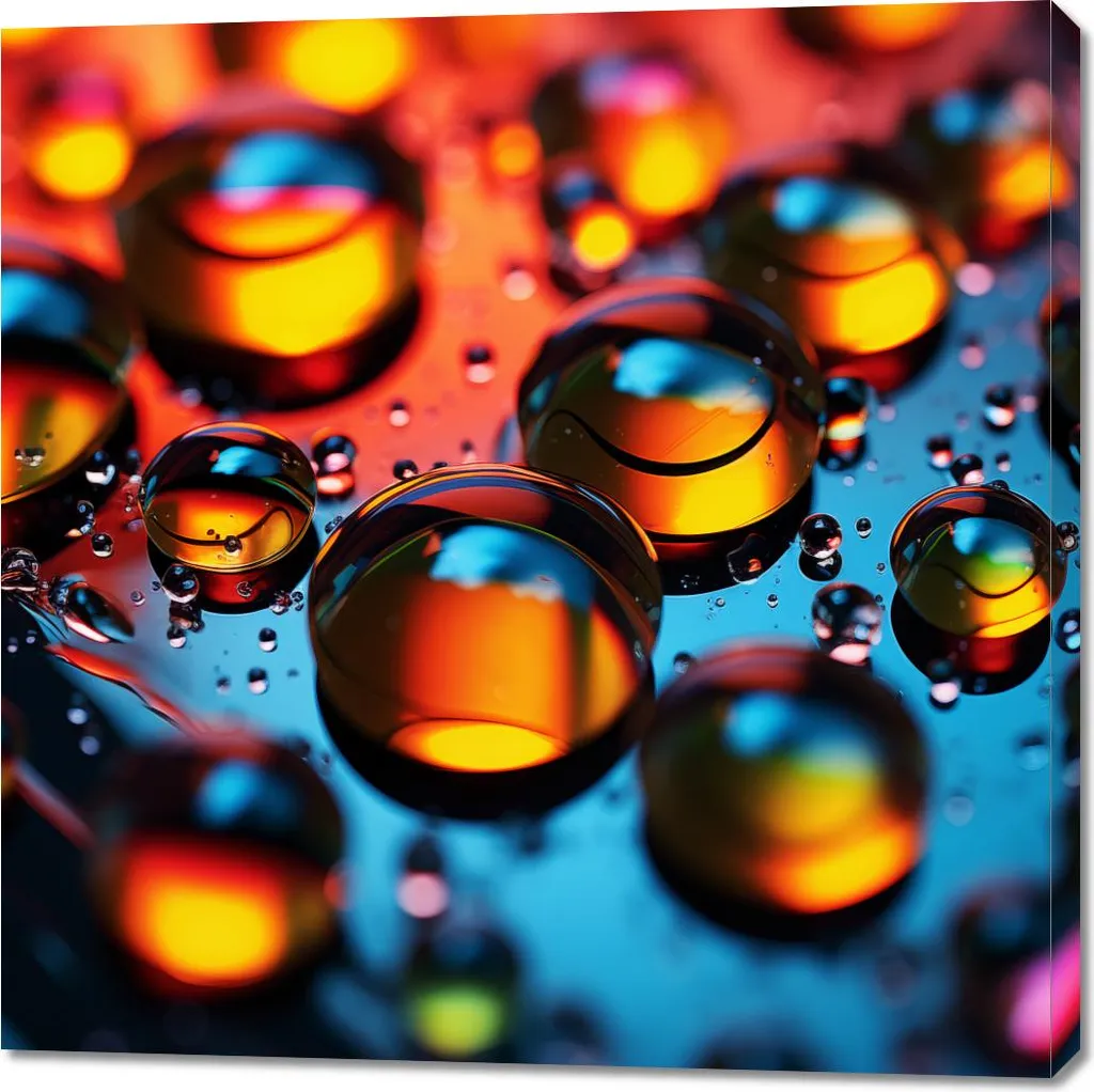 Impression HD Gouttes d'eau proches 100x100 - Finition Premium Mate