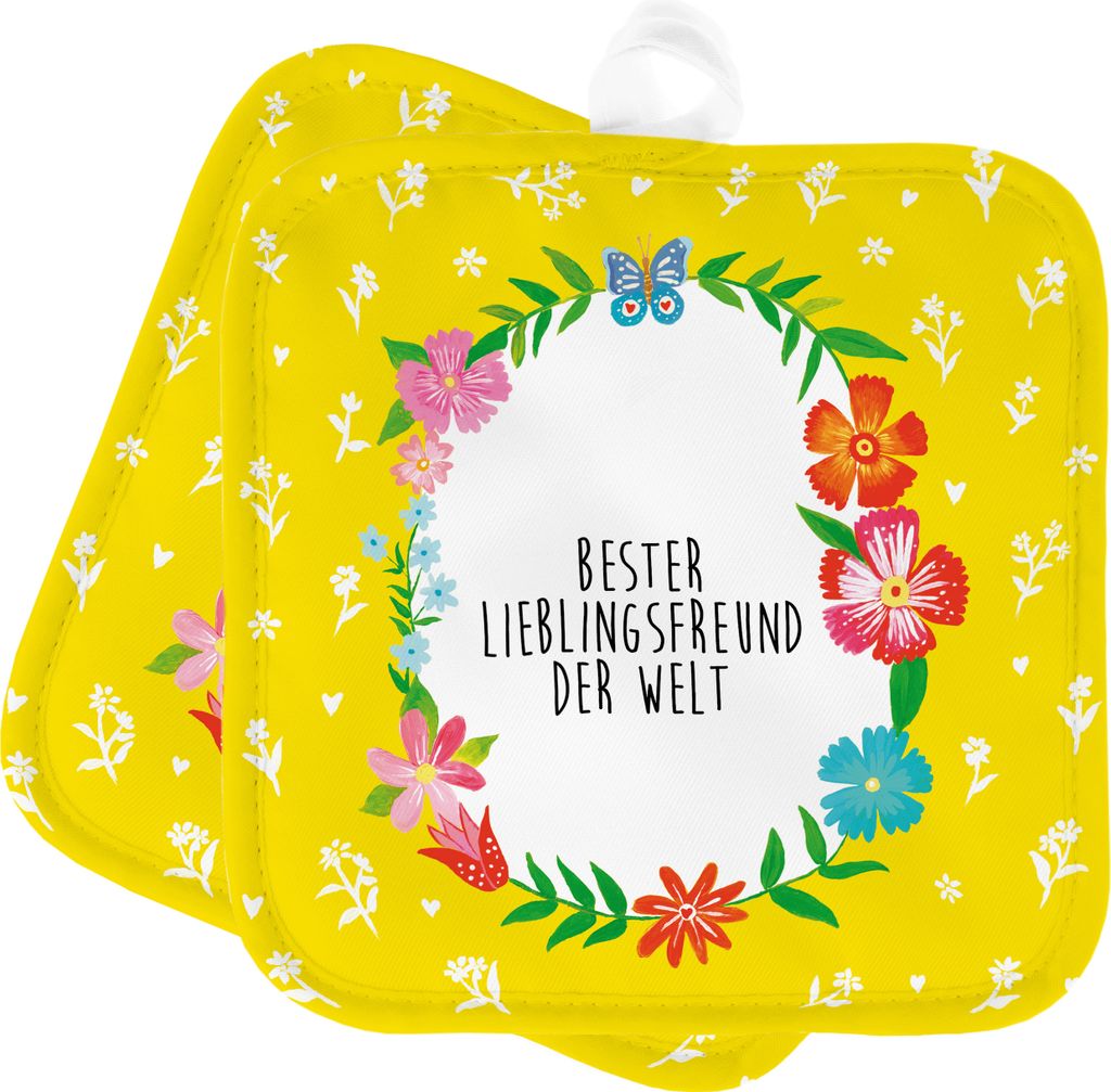 Mr. & Mrs. Panda 2er Set Topflappen Lieblingsfreund - Geschenk, Liebling, Lieblingsmensch, Herz, Topfuntersetzer, Ofenlappen, Bae, topfhalter, Lieb...