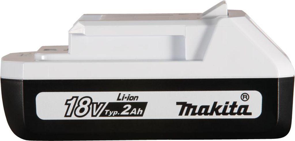 A product shot of a Makita battery pack.