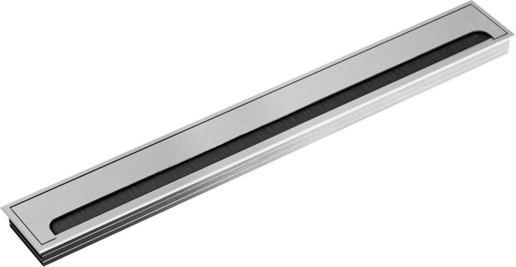 ONPIRA Premium Kabeldurchführung Alu Schreibtisch Kabeldurchlass Kabel Auslass Silber / 80x600mm