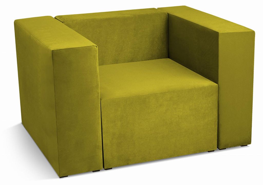 Polstersessel LEON in olivgrün - Segment für modulares Möbelset: Sitz und Rückenlehne