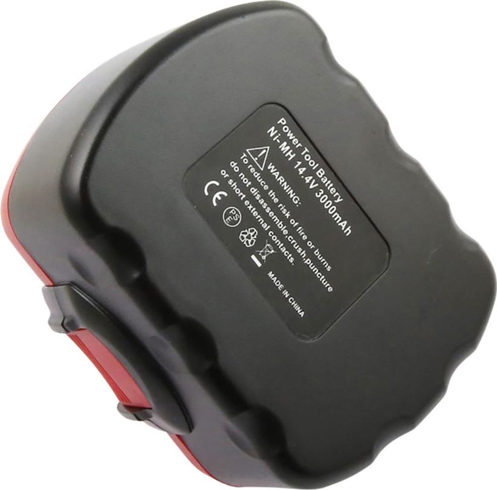Avizar, NiMH Akku 14.4V 3000mAh Ersatz für Bosch GLI / GSR 14,4 VE-2, Schwarz / Rot