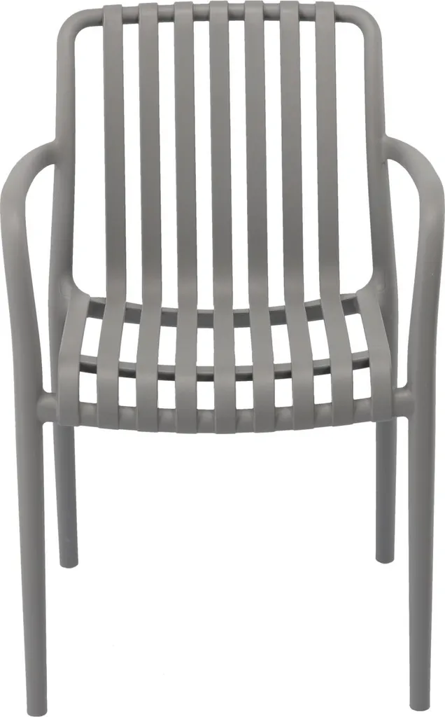 Chaise jardin LAMBROS grise : résistante aux UV et facile à nettoyer