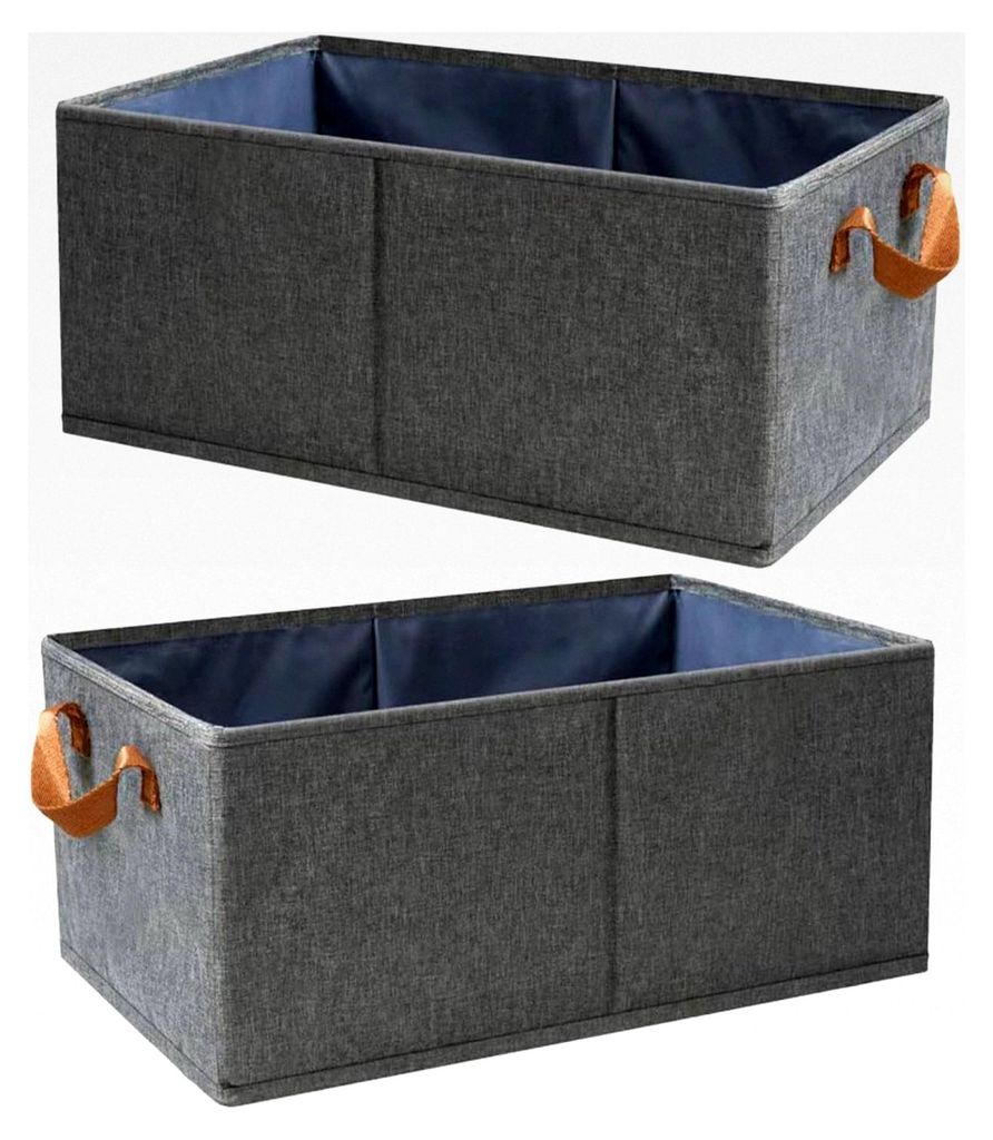 2er Set Faltbare Aufbewahrungsboxen für Kleidung – Organizer für Hosen, Jeans, Pullover, T-Shirts, BHs und mehr