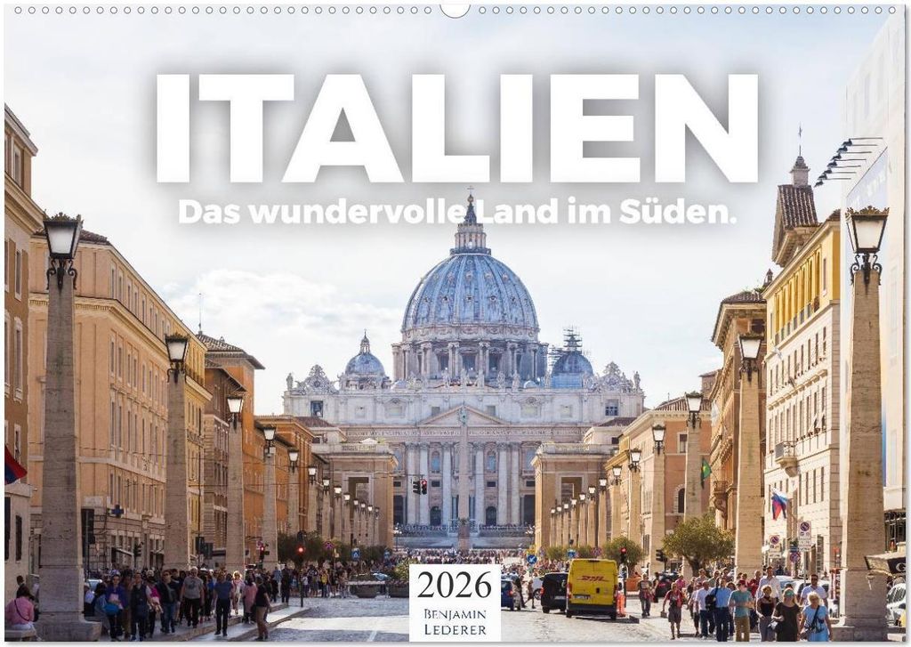 Italien - Das wundervolle Land im Süden. (Wandkalender 2026 DIN A2 quer), CALVENDO Monatskalender