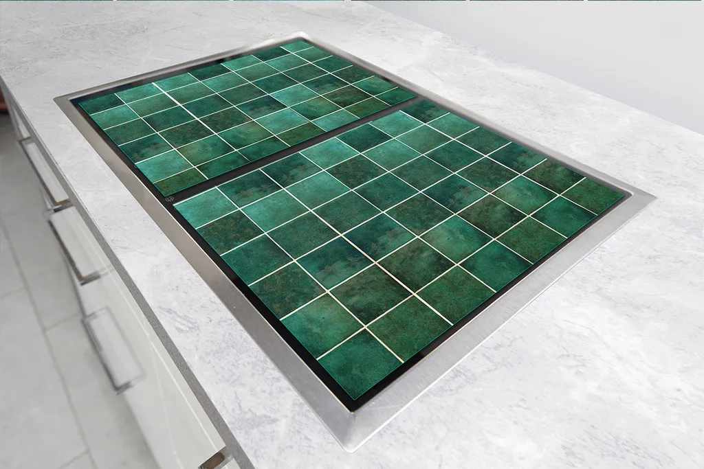 Coprifornelli 2 Pezzi 100x52 Vetro Temperato Piastrelle Turchesi - 6
