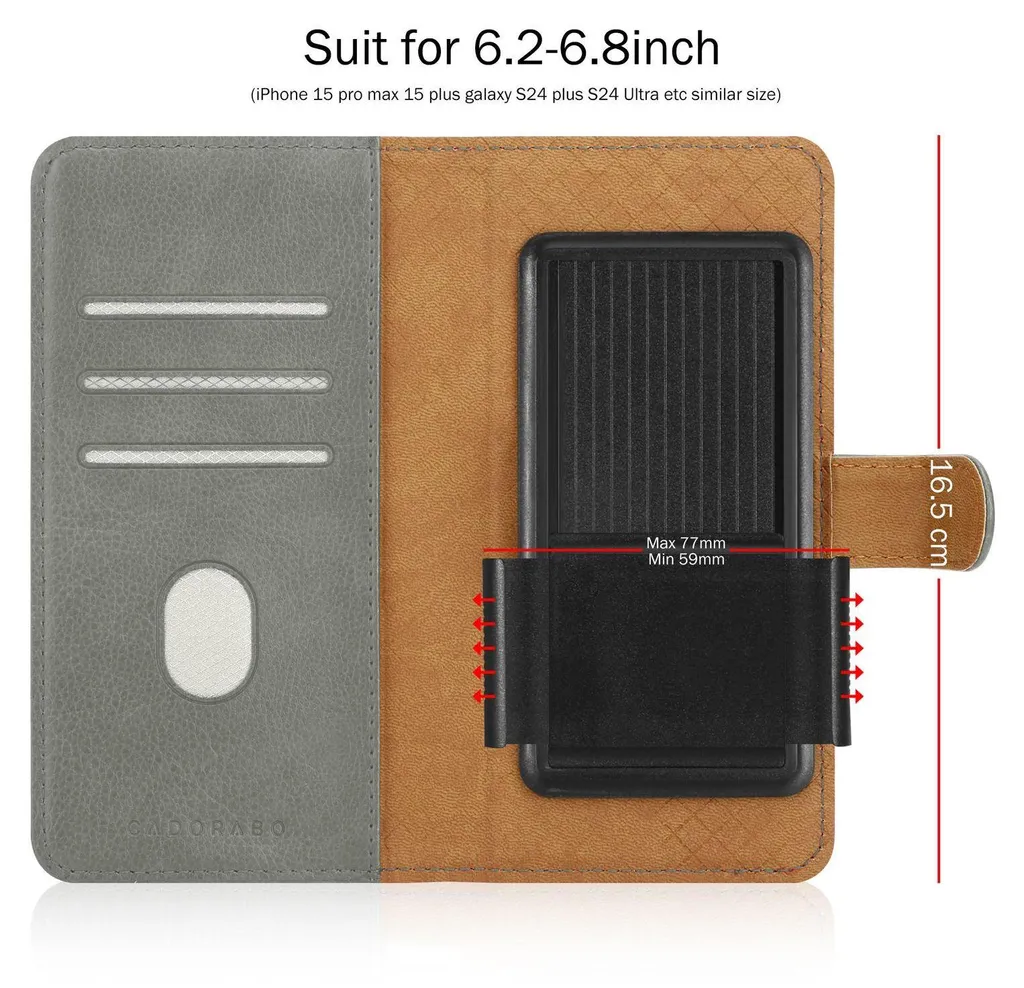 Cadorabo custodia per Honor PLAY 9A custodia per telefono cellulare in GRIGIO con slot per schede, 360 gradi di copertura protettiva per flip- flip case copertina a libro custodia per telefono cellulare in Finto cuoio - 2