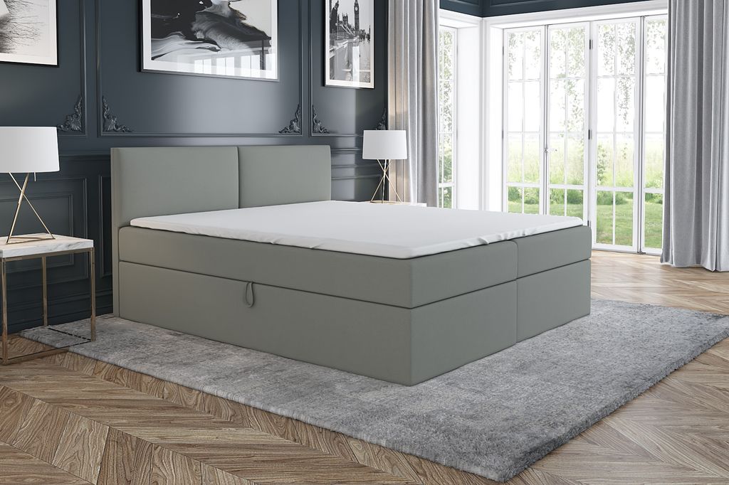 Boxspringbett NOX 180x200 mit 2 Bettkästen, Bonell-Matratze und Topper. Möbel vom Hersteller- Handarbeit! Bett Komplett-Set mit Matratze, Bettkas...