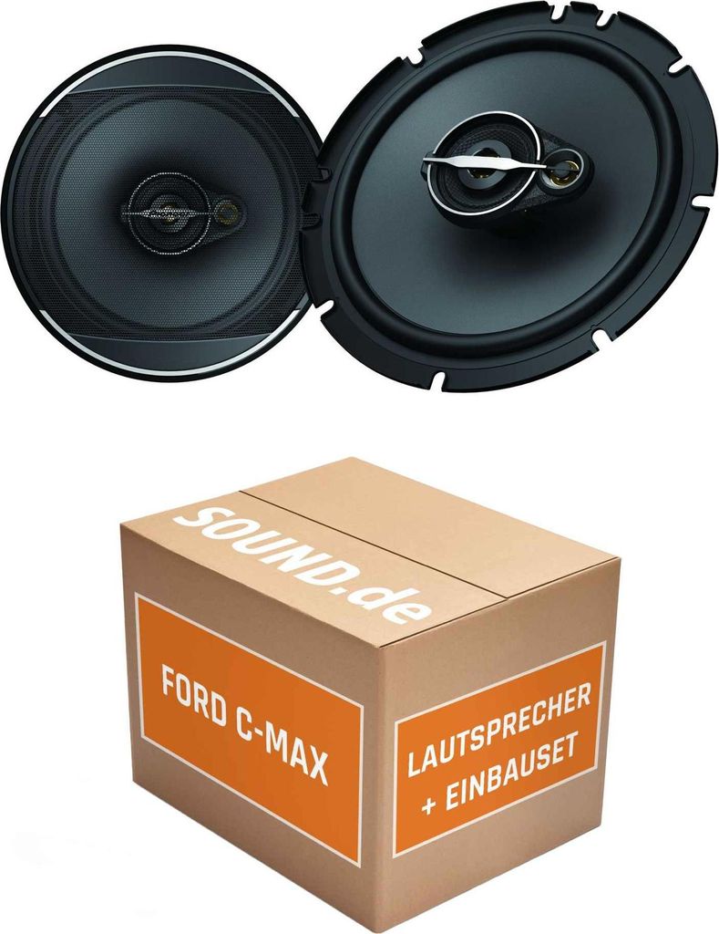 Lautsprecher Boxen Einbaupaket Heck Pioneer TS-A1671F passend für Ford Focus C-MAX | 2x Tief-Mitteltöner mit integriertem Hochtöner 320W MAX