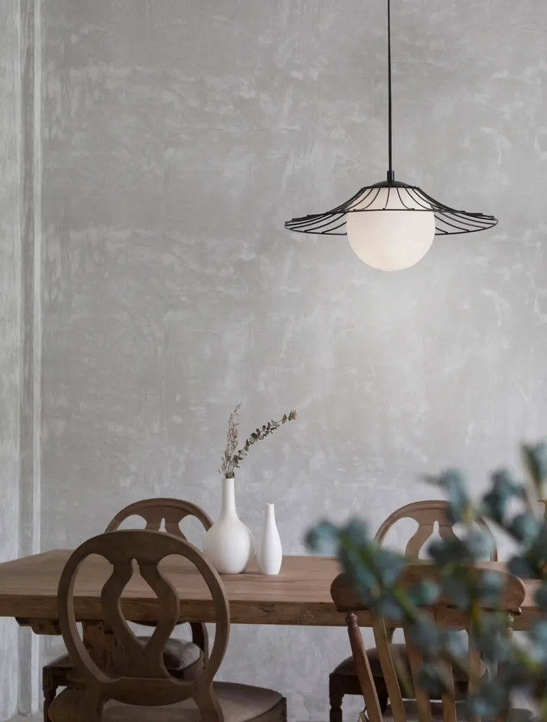 Nova Luce FLY Lampada Sospesa Minimalista E27 Metallo Bianco/Nero