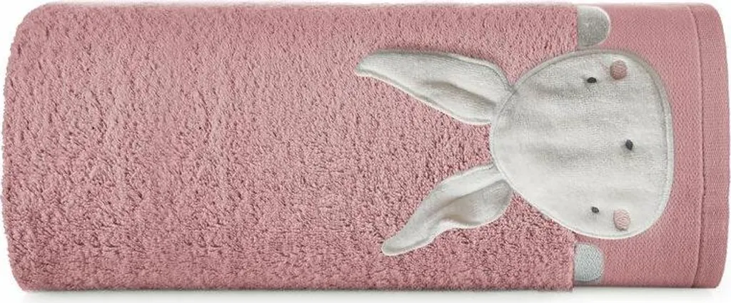 Asciugamano Baby57 50x90 Rosa in Cotone 480g con Coniglietto Ricamato