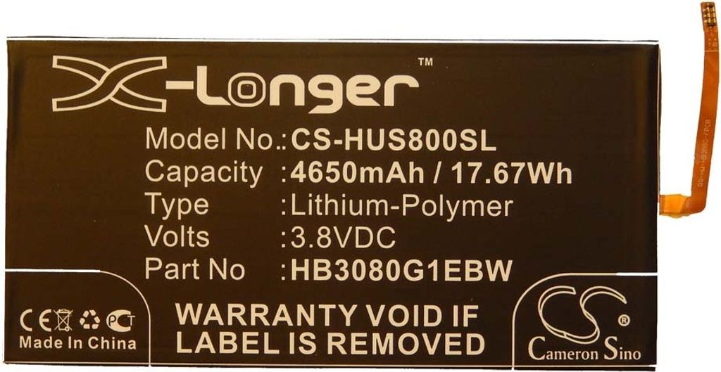 vhbw Akku kompatibel mit Huawei Mediapad S8-701w, S8-306L, S8-701u, S8-303L, S8-301U, S8-301w, M1 8.0, S8-301L Notebook (4650 mAh, 3,8 V, Li-Polymer)