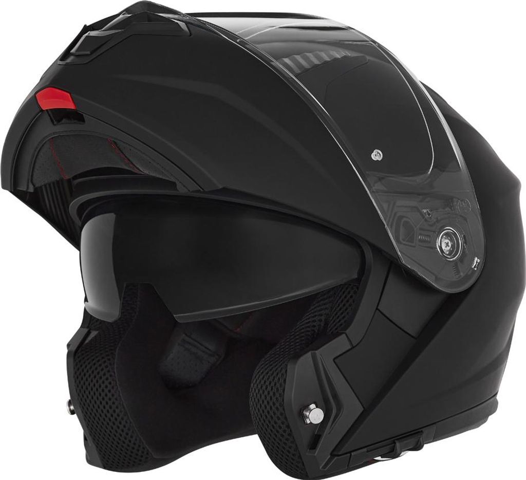 Flip-Up Motorradhelm NOX N968 Schwarz Matt L mit Blende & Belüftung