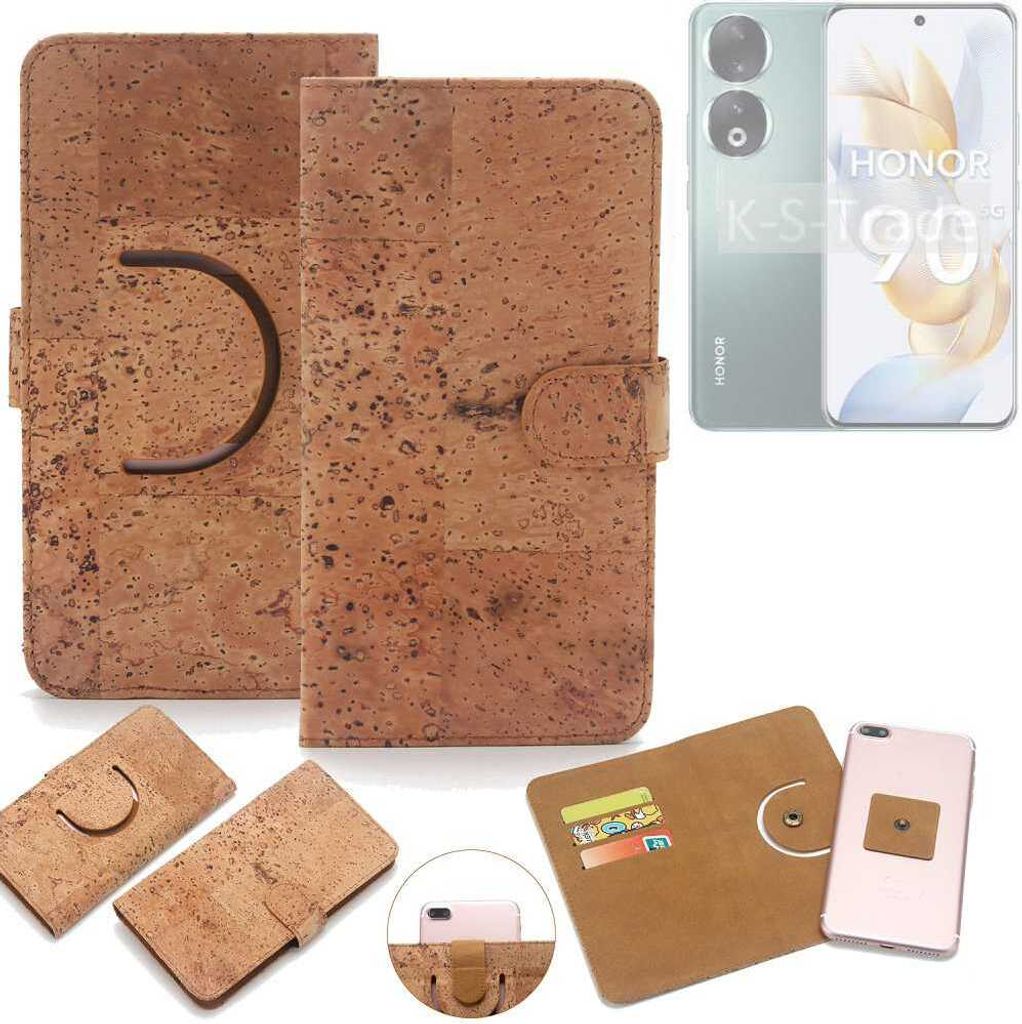 K-S-Trade Handy Hülle Schutz Hülle kompatibel mit Honor 90 Pro Handyhülle Schutzhülle Korkhülle Kork-Hülle 1x