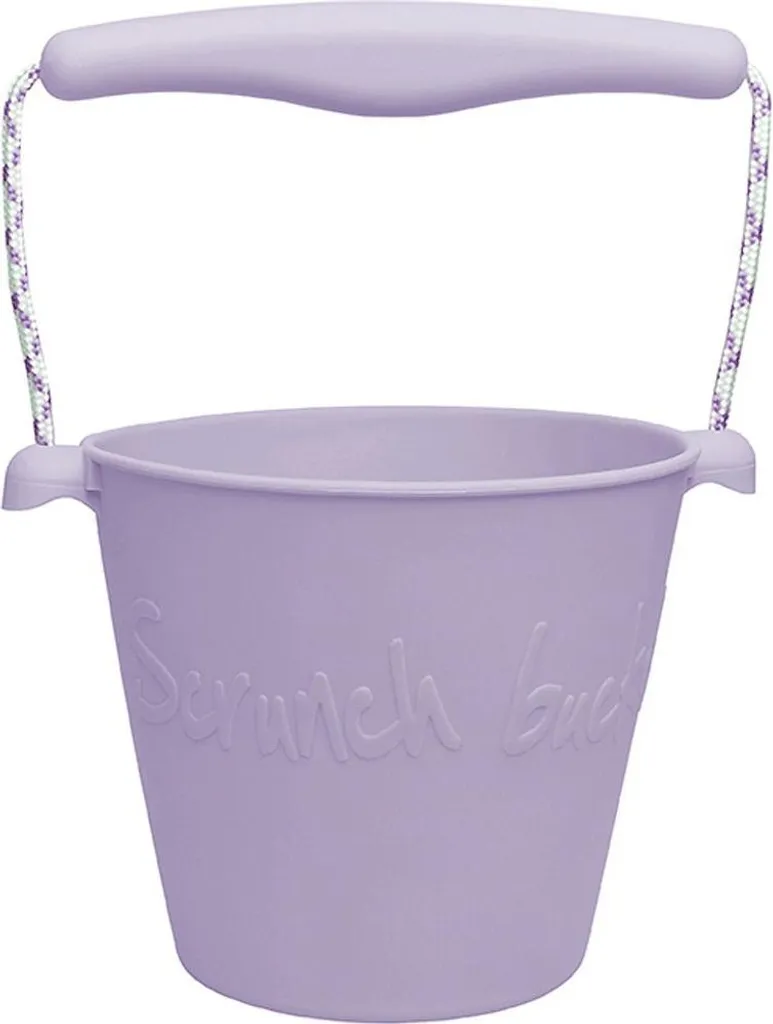 Seau SCRUNCH violet clair pliable en silicone souple pour enfants