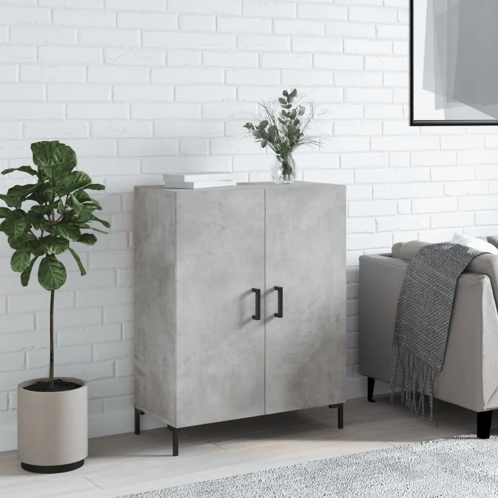 The Living Store credenza cemento grigio 69,5x34x90 cm materiale legno