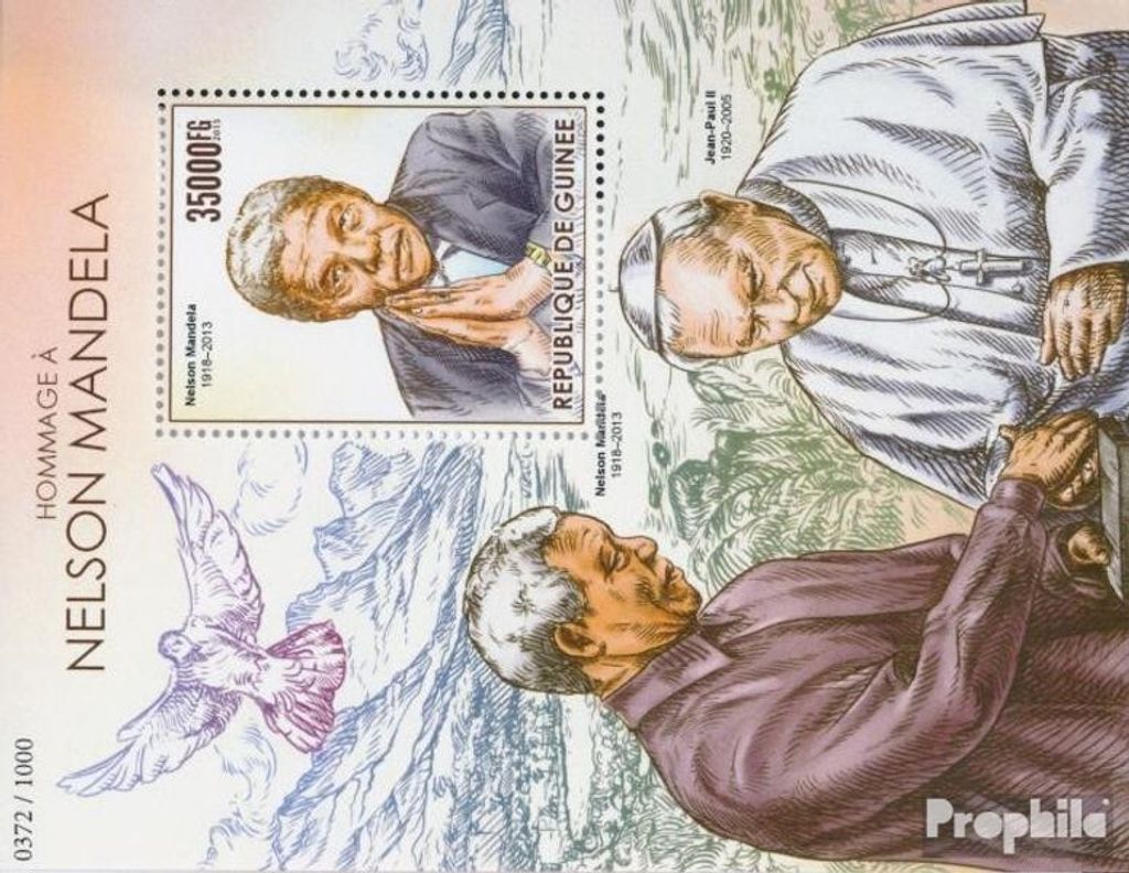 Briefmarken Guinea 2015 Mi Block 2568 (kompl. Ausgabe) postfrisch Nelson Mandela