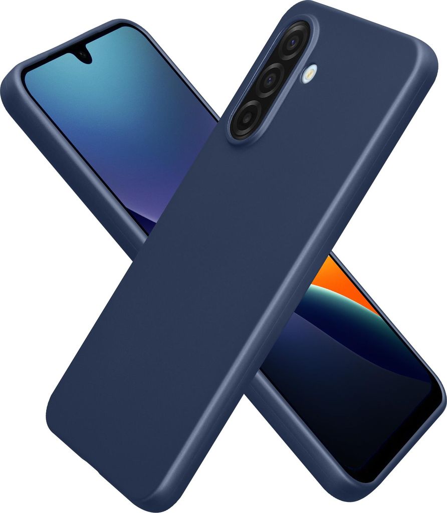 kwmobile Handyhülle für Samsung Galaxy A17 4G / 5G Hülle - Silikon Case metallisch schimmernd - Schutzhülle Cover - Metallic Blau